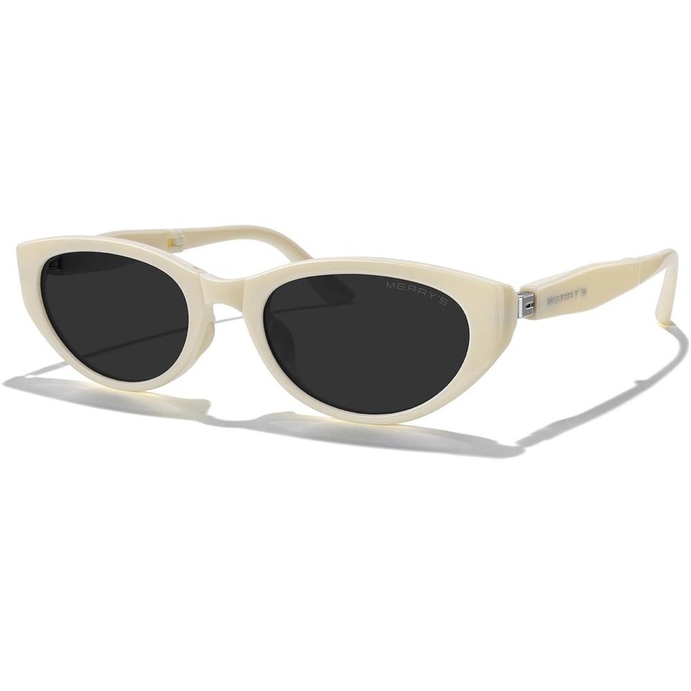 MERRY'S Folding Sunglasses Retro Vintage Narrow Cat Eye with Case S6189
